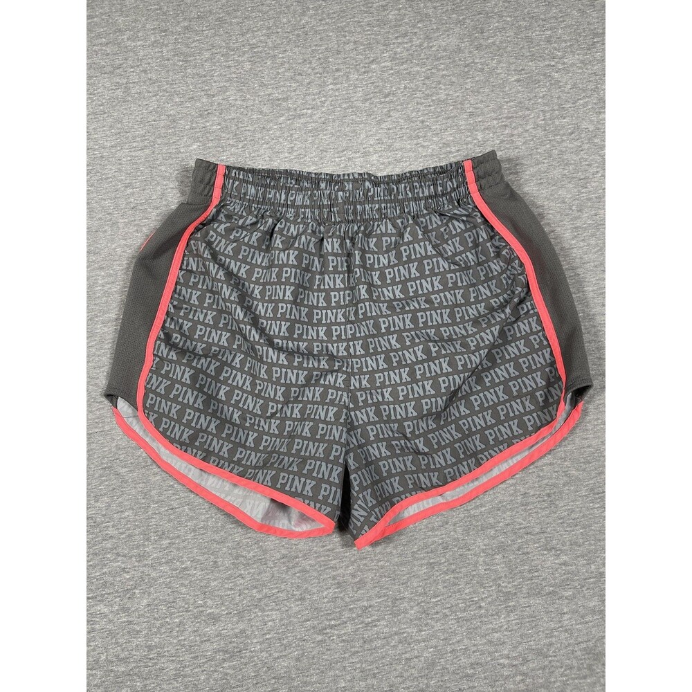 PINK Shorts Womens XS Gray Pink Lined Running Athletic Microfiber Breathable